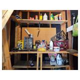 Items on top of shelves in utility room as shown.