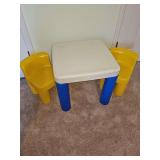 Children's toys, Little tikes toy box and contents, Little tikes table and two chairs. See all photos.