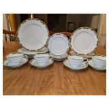 Noritake Warrington China. Four 5-piece place settings. Includes four each: dinner plate, salad plate, bread plate, saucer, pedestal cup.Total of 20 pieces