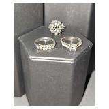 14 karat gold rings with stones removed. (Scrap) Size 4 1/2--5 1/2--6. Total weight 11.0 grams.