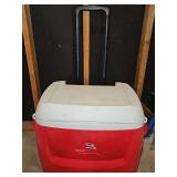 Igloo Island breeze 60 qt cooler on wheels with drain and handle.