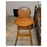 Vintage solid wood high chair