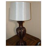 Allen Roth bronze resin table lamp with three-way switch. 29.75 in tall.