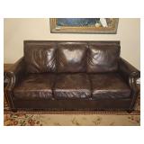 Jaclyn Smith leather sofa. 80 x 36 x38 in tall. Seat height 18 in.