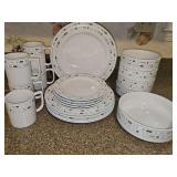 Studio Nova Mosaic Stone stoneware. 19 pieces. Service for four with vegetable bowl and platter.