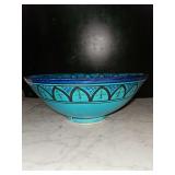 Art Deco blue pattern bowl