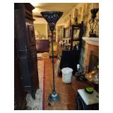 Tiffany-style stained glass torchiere floor lamp