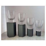 Set of (4) Qualia Parallel DOF (Double Old Fashioned) Glasses - 5” tall and in original box