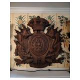 Vintage Gloria Eagle Crown Cannons Coat Of Arms Fiberglass Wall Plaque