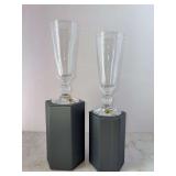 Pair of Waterford Crystal Ashton Lane Flutes - 7-1/4” tall - NO BOX