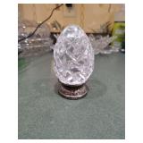 Waterford crystal egg paperweight with silverplate base