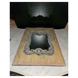 Ornate Mirror on decorative wood frame and mesh grape wall decor