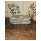 Set of (4) square English Hobnail Clear (Round Base) salad plates