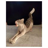 Heavy resin “stretching cat” figurine