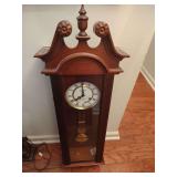 Waltham Queen Anne carved mahogany Wall Clock