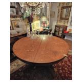 45" round oak pedestal table / 29" tall