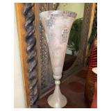 Very nice Mercury glass vase with mosaic design. - 19-3/4” tall