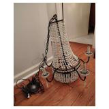 Beautiful vintage 5-arm Beaded chandelier - very nice item