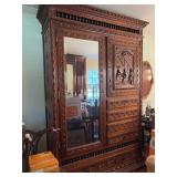 Exquisite Antique French Breton armoire, typically crafted from solid chestnut or oak wood in the late 19th century - 62w x 22 deep x 92 tall - OTHER CONTENTS NOT INCLUDED