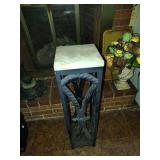 Marble top iron plant stand