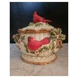 Kaldun and Bogle ceramic lidded tureen with cardinal design