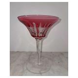 Discontinued Waterford Crystal Simply Pastel Pink Martini Glass - 7-1/4” tall