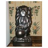 Black ceramic lion figurine