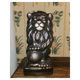 Black ceramic lion figurine
