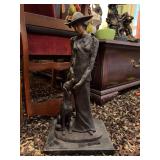 Art Deco style "The Walk" bronze sculpture on marble base- 22-1/2” tall