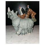 Signed Cardew Design Endangered Species Black Rhino ceramic cookie jar