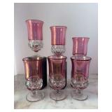 Beautiful Tiffin Franciscan Ruby Kings Crown Tumbler Thumb Print Cranberry Flash Tumbler - 5 are 6-3/4” tall and 1 is 7” tall
