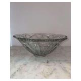 Paneled Daisy and Finecut Clear Bowl by INDIANA GLASS - 12”D x 5” tall