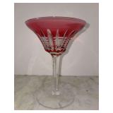 Discontinued Waterford Crystal Simply Pastel Pink Martini Glass - 7-1/4” tall