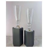 Pair of Waterford Crystal Ashton Lane Flutes - 7-1/4” tall - NO BOX