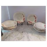 Set of (6) Poppytrail Peach Blossom Metlox Fruit Bowls and (6) soup bowls - chipping (see pics)