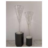 Pair of Waterford Crystal Celebration Of Friendship Toasting Flutes - 10-1/4” tall
