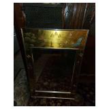 Vintage La Barge chinoiserie wall mirror with a hand-painted scene on a gold leaf background. (No 1045)