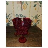 Vintage Noritake Perspective Ruby Red Water Goblets. (Set of 5)