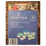 NIB Crofton 20 piece set Glass food Storage set with lids