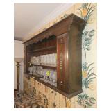Vintage solid wood mahogany 2 door wall hung cabinet CONTENTS NOT INCLUDED