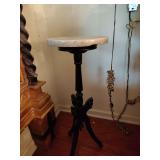 Victorian-style marble top pedestal plant stand