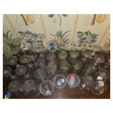 Grouping of various crystal and glass stemware