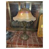 Quoizel lamp with art glass cloche shade