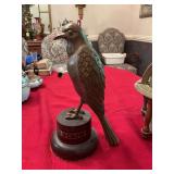 Vintage brass old crow bourbon mascot 7 1/2” x 11 1/2”