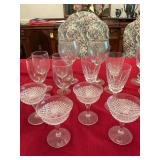 Group of mixed stemware pieces
