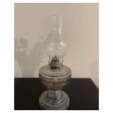 Vintage oil lamp, 8” x 19”