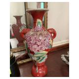 Antique floral vase 7” x 12”