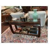 Riverdale glass insert sofa table. 50” x 15” x 27”￼
