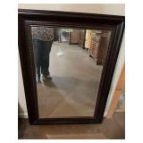 Black and gold beveled mirror 32“ x 44 1/2“ can be hung either direction