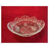 Vintage 11 inch American brilliant daisy Harvard cut glass